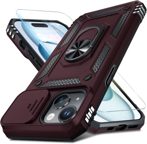 Vista 87 de Janmitta Funda para iPhone 8 Plus/7 Plus/6 Plus, Cubierta de Teléfono con Cubierta Deslizante Integrada para Lente de Cámara + Protector