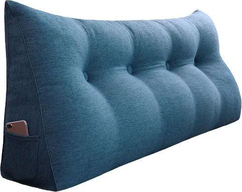 Vista 15 de Almohada de cuña acolchada de 8 libras para cabecero, posicionador corporal en forma de triángulo, almohada de lectura para la cama, almohada