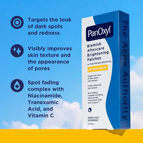 Vista 3 de PanOxyl Parches iluminadores de manchas: recomendados por dermatólogos, ayudan a desvanecer las manchas oscuras después del acné y reducen