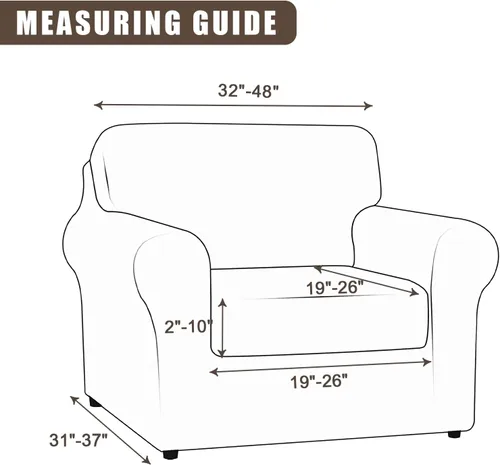 Vista 3 de SearchI Funda elástica para sofá, funda para sillón de 2 piezas con funda de cojín separada para silla, protector de muebles lavable para sala
