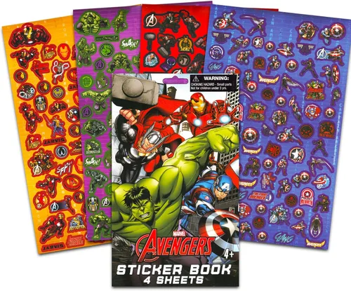 Vista 2 de Calcomanías de los Vengadores para niños, paquete de recuerdos de fiesta de los Vengadores con 100 calcomanías Kawaii de Marvel para niños y niñas