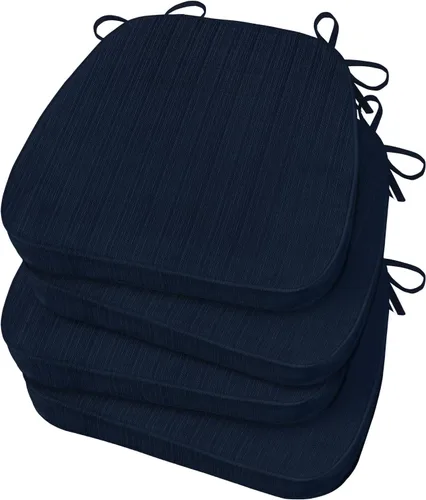 Vista 17 de Basic Beyond Cojines para sillas de comedor, 4 unidades, cojines para sillas de cocina en forma de D con lazos, juego de 4, cojines de asiento