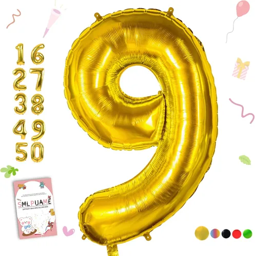 Vista 59 de Globos grandes de 40 pulgadas de números del 0 al 9, globos numéricos para decoración de fiesta de cumpleaños, globos de helio de aluminio