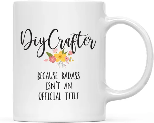 Vista 9 de Andaz Press Taza de café de 11 onzas, regalo de broma, tía porque Badass no es un título oficial, gráfico floral, 1 paquete