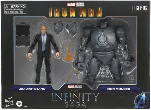 Vista 2 de Hasbro Marvel Legends Series - Figura de acción de 6 pulgadas, paquete de 2 personajes de Obadiah Stane y Iron Monger Infinity Saga, diseño premium
