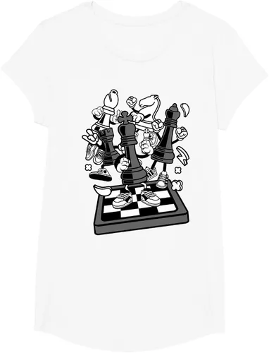 Vista 24 de Figura cómica Camiseta de tablero de ajedrez jugador de ajedrez Azul Marino