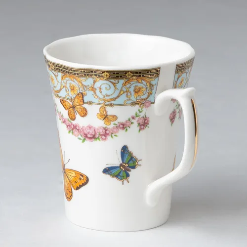 Vista 2 de Gracie China Butterfly Scroll Tazas de café/té, juego de 4 (azul)