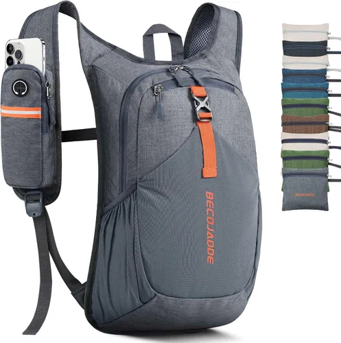 Vista 19 de BECOJADDE - Mochila de senderismo pequeña de 15 L para hombres y mujeres, plegable, ultraligera, para viajes, camping, actividades al aire libre