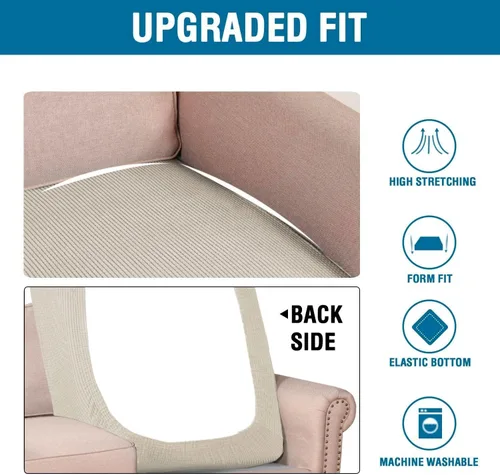 Vista 530 de H.VERSAILTEX Fundas de Cojín de Asiento Individuales Super Elásticas Fundas de Sofá Fundas de Cojín de Sofá Fundas Deslizables Juegos Tela de Sarga
