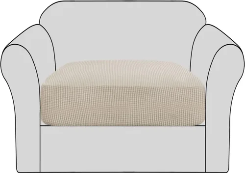 Vista 13 de H.VERSAILTEX - Fundas elásticas para cojín de sofá individual, fundas de asiento para silla de sofá, protector de cojín con tejido jacquard de sarga