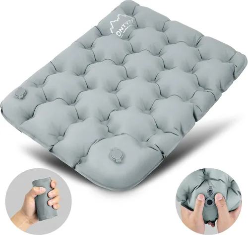 Vista 19 de ONTYZZ Cojín inflable para asiento de avión, ligero 2 piezas Negro