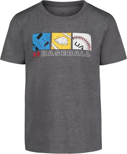 Vista 7 de Under Armour Camiseta de manga corta con gráfico de béisbol para niño Áspero atómico