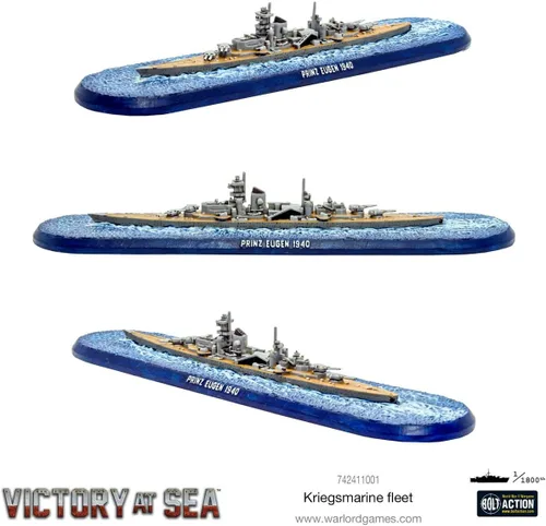 Vista 8 de Warlord Victory at Sea - Flota alemana Kriegsmarine para victoria en el mar, acorazado de mesa de la Segunda Guerra Mundial, kit de plástico