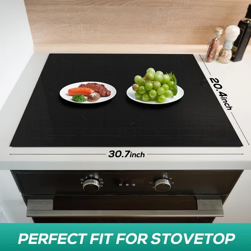 Vista 7 de PAWBOSE Alfombrilla de cocina de inducción de silicona resistente al calor, cubierta superior de estufa ignífuga para estufa eléctrica, protector