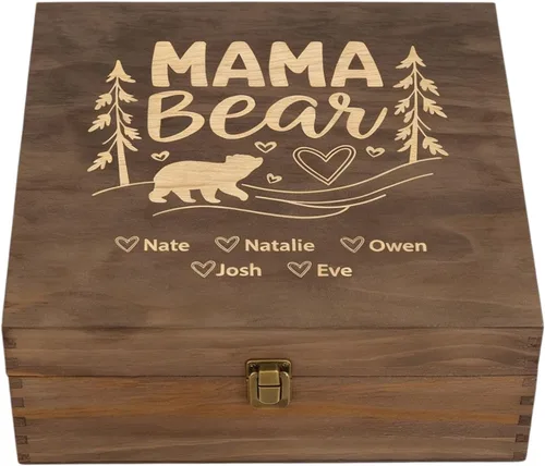 Vista 26 de Caja de Recuerdos de Madera Personalizada con Grabado Personalizado Caja de Memoria de Aventura para Parejas Recuerdos de Viaje Fotos Cartas - Cajas