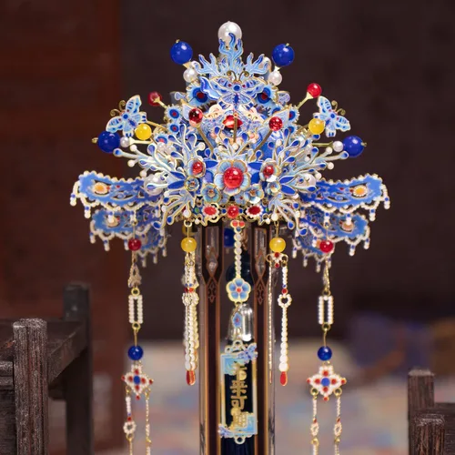Vista 6 de MU Rompecabezas de metal 3D DIY Kits de modelo Phoenix Coronet Serie B Honghu, cultura china rompecabezas de construcción en miniatura