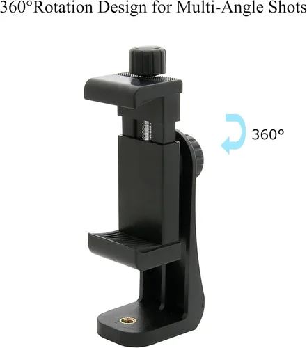 Vista 4 de Ailun Soporte para teléfono, adaptador de montaje en trípode, soporte giratorio y clip ajustable Vertical and Horizontal Tripod Mount Adapter