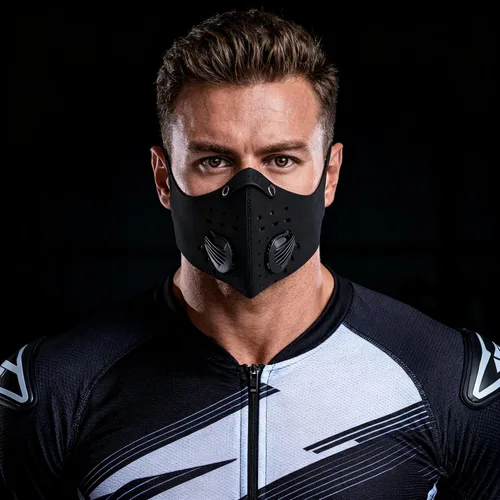 Vista 5 de PISIQI Cubierta facial para la boca, para la mitad de la cara, deportes y cara, antipolvo, con válvula, reutilizable, para exteriores