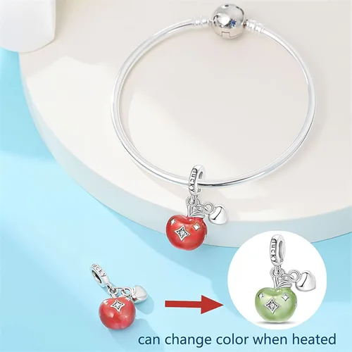 Vista 2 de PARCOM Charms S925 Sterling Silver Fits for Pandora Bracelets Cherry Blossom Dangle Beads Jewelry for Women