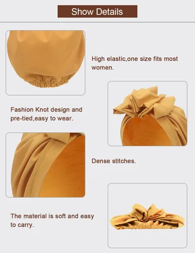 Vista 3 de Turbante africano para mujer, turbantes sólidos para mujer, turbantes y envolturas para la cabeza, sombreros para el cabello para mujer, accesorios