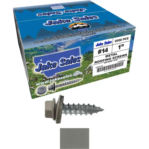 Vista 257 de TORNILLOS PARA TECHOS DE METAL #14: (250) Tornillos x 1" ABC GRIS Tornillo para techo de chapa metálica con cabeza hexagonal y arandela.