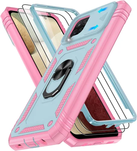 Vista 218 de Gritup Funda para Google Pixel 6 con cubierta deslizante para cámara y protector de pantalla (2 unidades), soporte de anillo giratorio 360°, funda