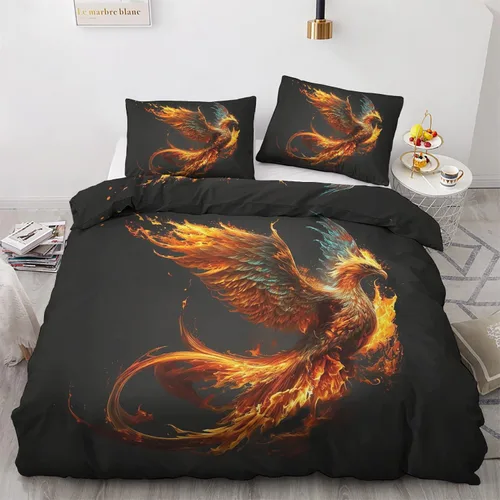 Vista 12 de Funda de edredón de águila calva tamaño individual Juego de ropa de cama de pájaros animales 2 piezas Funda de edredón