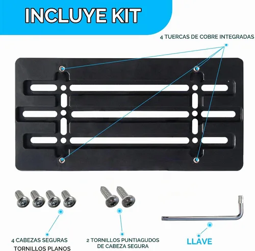 Vista 5 de Soporte de placa de parachoques delantero para Mazda 2000-2025, 2026, juego de soportes de placa con 6 tornillos únicos y kit de llave, kit