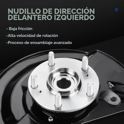 Vista 3 de Conjunto de Nudillo de Dirección y Cubo de Cojinete de Rueda Delantero Izquierdo Compatible con Honda Accord 2.4L Coupe sedan 2003-2007, Reemplazo