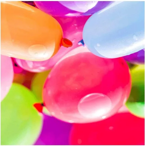 Vista 5 de 100 globos de agua surtidos con relleno en bolsa de polietileno