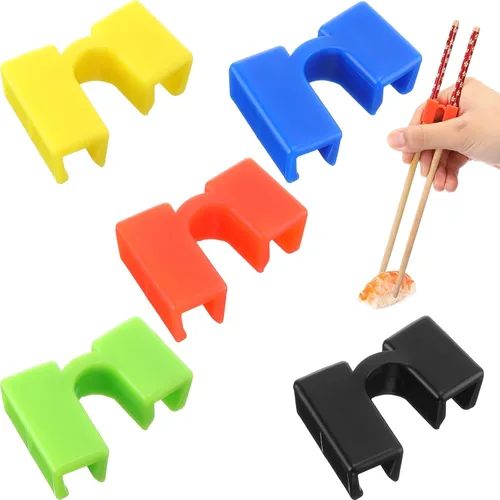 Vista 10 de Patelai 5 pares de palillos reutilizables para practicar palillos chinos para muchas edades, adultos, principiantes, entrenadores o estudiantes Negro