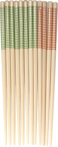 Vista 14 de BambooMN Palillos japoneses reutilizables de bambú premium, estampado floral, 9.5 pulgadas, color azul, 6 pares