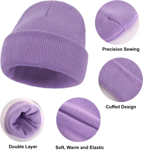 Vista 6 de UTTPLL Gorro de punto suave y lindo unisex con calavera elástica con cara sonriente para hombres y mujeres