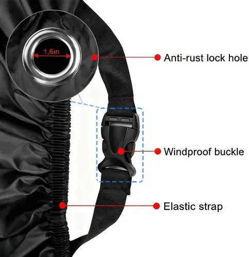 Vista 5 de Funda para motocicleta para todas las estaciones, calidad universal de clima, impermeable, protección solar al aire libre, refugio para scooter, a