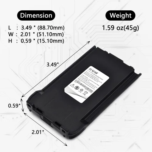 Vista 2 de Paquete de 2 baterías de 3.7 V 1500 mAh para nueva versión AR-6