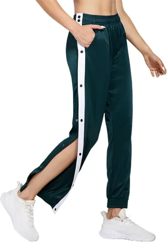 Vista 2 de Pantalones deportivos de cintura alta para mujer con botones a presión