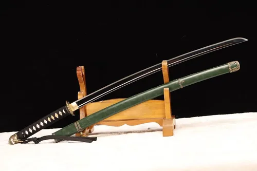 Vista 9 de Espada Katana Guntō hecha a mano, espada samurái japonesa real (espada completa), catanas japonesas reales
