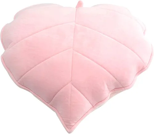 Vista 8 de Almohada decorativa 3D con hojas de felpa mullidas para sofá y sala de estar, 20 pulgadas (gris oscuro)