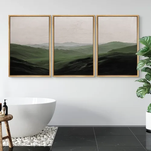 Vista 276 de SIGNWIN Lienzo enmarcado para pared, juego de arte de collage de hojas transparentes en blanco y negro, ilustraciones de naturaleza silvestre, arte