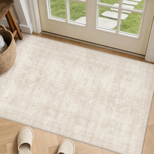 Vista 61 de Alfombras de área 8x10 Sala de estar: Dormitorio Alfombra Lavable Beige