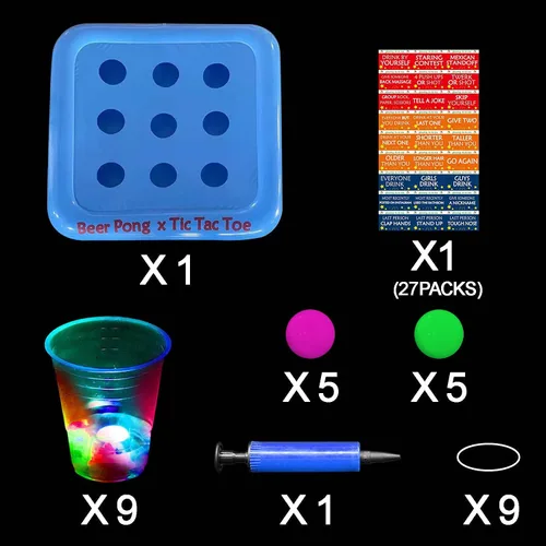 Vista 5 de Ahuimeius Estante flotante de 23 x 23 pulgadas para fiesta en la piscina, balsas flotantes de Tic Tac Toe, juego de fiesta de piscina, juego