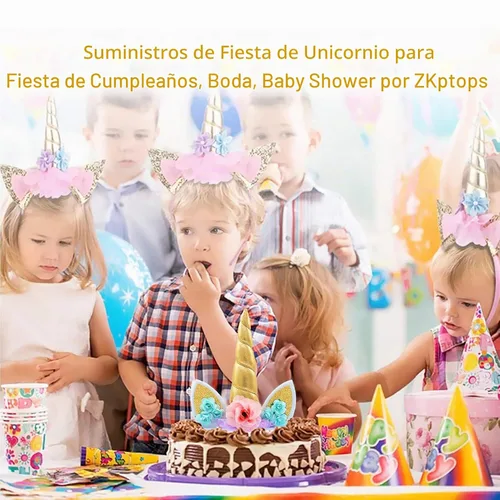 Vista 9 de Decoración de pastel de unicornio para niñas, decoración de cumpleaños de cuerno de unicornio dorado con pestañas, 5.8 pulgadas