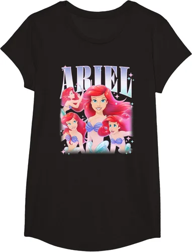 Vista 4 de Disney Camiseta de la princesa Ariel de la Sirenita Multi Pose, Negro