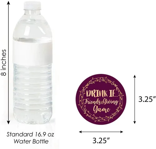 Vista 3 de Big Dot of Happiness Drink If Game - Elegante agradecimiento para amigos - Juego de fiesta de Acción de Gracias para amigos - 24
