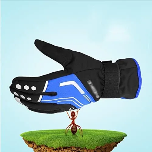 Vista 4 de WSSBK - Guantes de ciclismo de invierno, con almohadilla de gel, térmicos, para hombres y mujeres, para deportes al aire libre, guantes de esquí