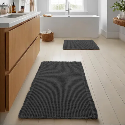 Vista 41 de JIUZHEN Tapete de Baño Mejorado con Diseño de Gofre Súper Absorbente Tapetes de Baño Antideslizantes Alfombras de Baño Lavables a Máquina de Secado