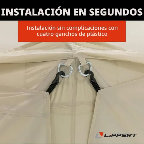 Vista 5 de Lippert Picnic y Camping Gazebo - Paneles de viento, paredes laterales para privacidad, color marrón (2021123290)