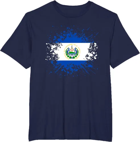 Vista 8 de Camiseta Salvador Patrimonio de la Familia Salvadoreña País Bandera de El Salvador, Negro