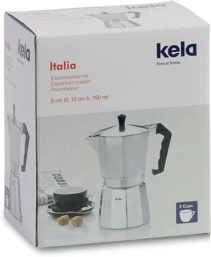 Vista 9 de Kela "Italia Espresso Maker, Aluminio, Plata, 5.1 fl oz