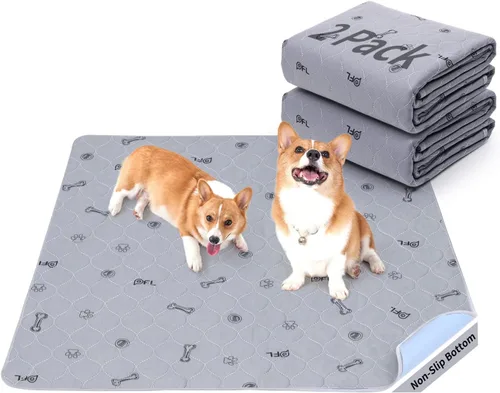 Vista 12 de Almohadillas lavables para orina para perros, paquete de 2 almohadillas reutilizables para cachorros, almohadillas absorbentes para parto